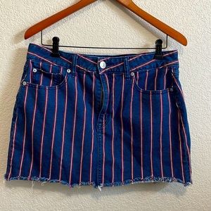 AEO denim pinstripe miniskirt